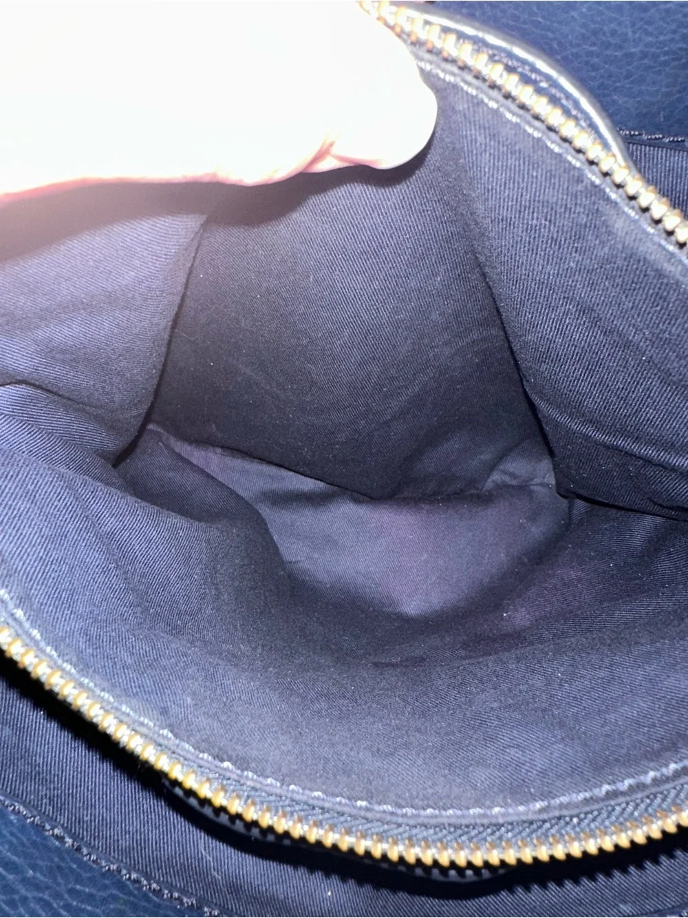 Fossil Navy, Gray & Coral Leather Satchel
